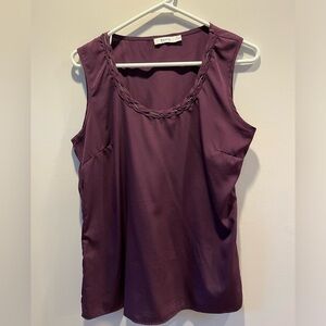 Ricki’s sleeveless purple top with braided neckline detail size small